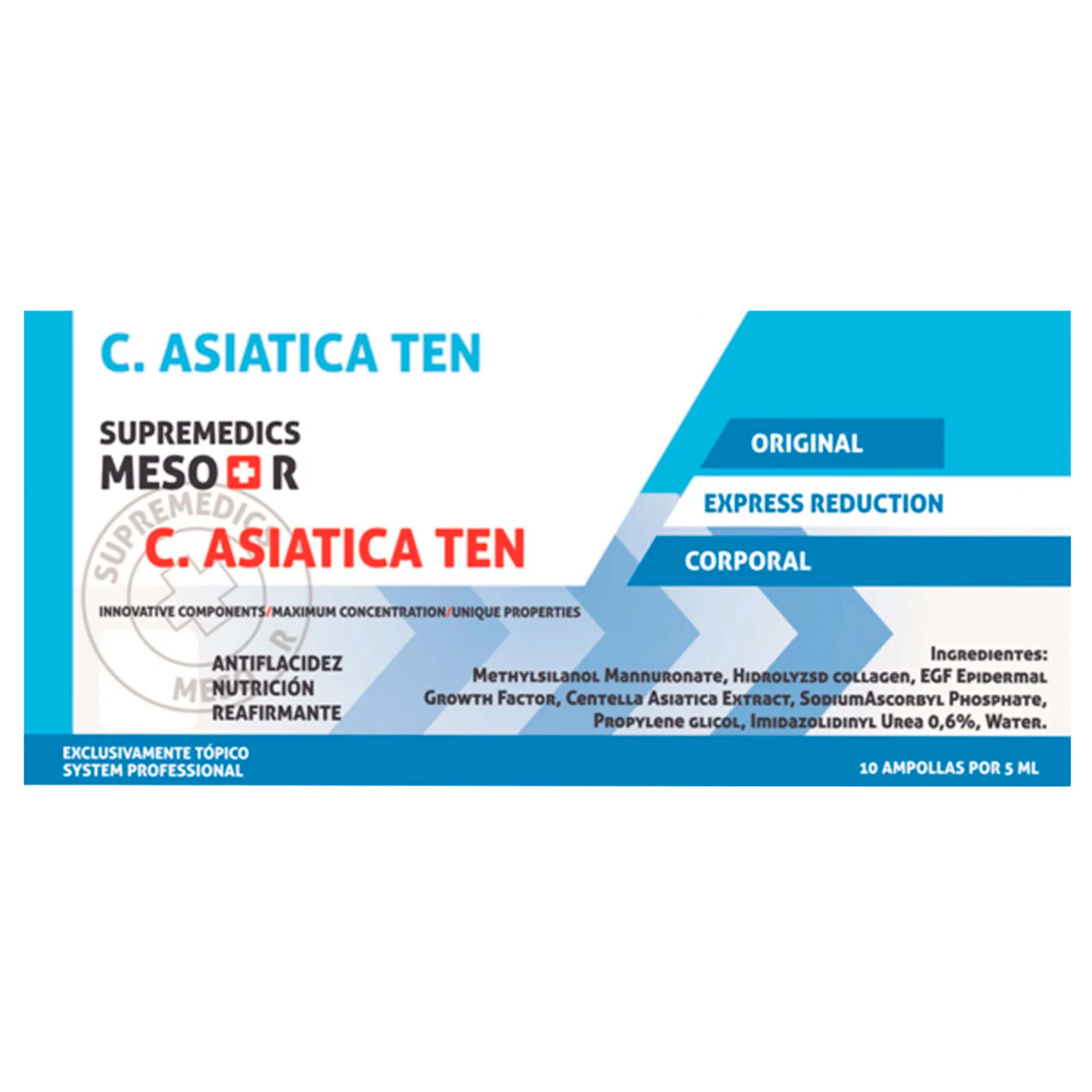 SUPREMEDICS CENTELLA ASIÁTICA 1x5ml, Tratamiento Anticelulítico y Reafirmante, Reducción de Piel de Naranja y Retención de Líquidos Profesional