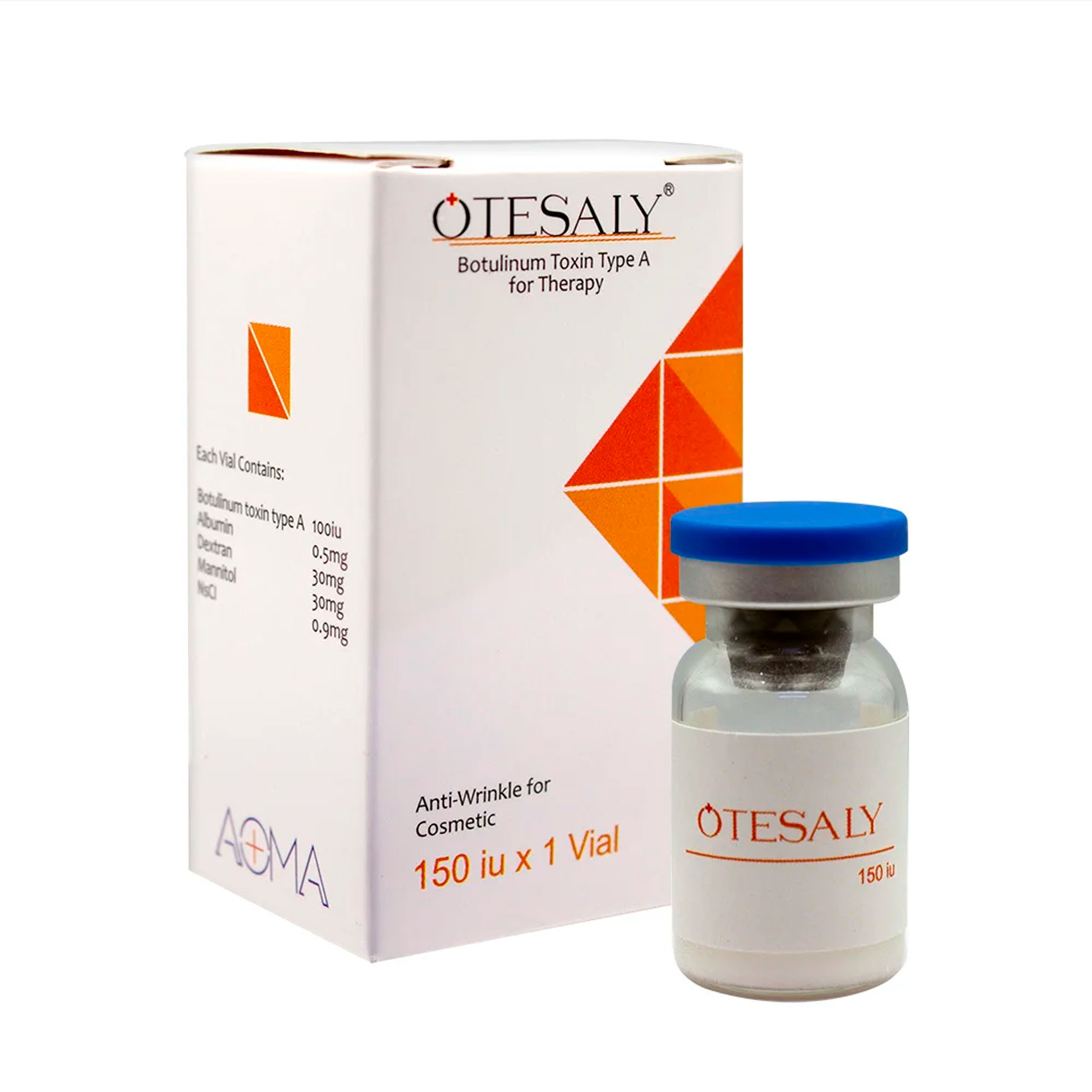 OTESALY 150 Type A Toxina Botulínica 150 IU, Reducción de Arrugas Dinámicas y Líneas de Expresión, Efecto Rejuvenecedor Natural, Uso Profesional Estético
